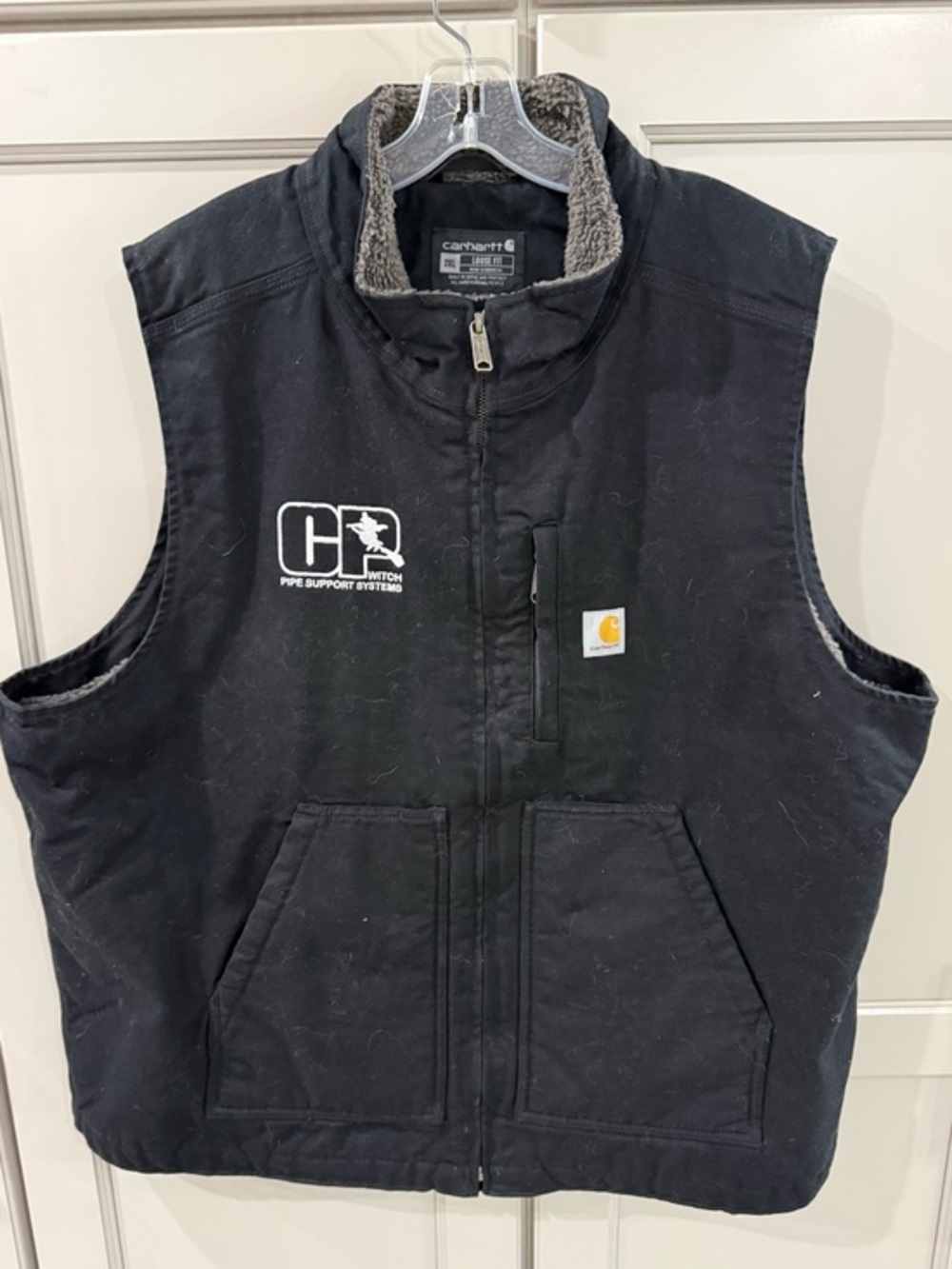 Carhartt Black Quilted-Lined  Men’s Work Vest with Logo Patch size XXL